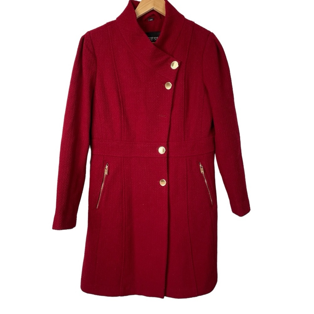 Guess Women's Asymmetrical Button Front Walker Co… - image 2